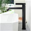 SHANFO Rubinetto Bagno Lavabo Alto, Miscelatore per Lavabo da Appoggio | Rubinetto Lavandino Bagno Monocomando, Miscelatore Bagno con Altezza del Beccuccio di 185 mm, Nero, 9M3OK-T