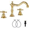 GGStudy 20-40,6 cm Due Maniglie 3 Fori Diffuso Bagno Lavabo Rubinetto Oro Miscelatore Rubinetto Rubinetto Corrispondente Metallo Pop Up Drain con troppopieno