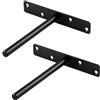 ANSIEDIO 2 Pezzi Supporto Flottante per Mensola a Scomparsa Staffe per Mensole Galleggiante 150mm Staffe per Mensole Invisibili Staffa Mensola (Nero, 4 Fori)