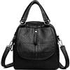 Begalor Zaino Multi-funzione Borsa A Tracolla Piccola Borsa Nuova Borsa Da Scuola Multiuso Retrò In Pelle PU Da Strada Per Giovani Donne (Nero)