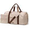 GOLF QUALITY Borsone da Viaggio Donna Convertibile 2 in 1 Borsone Palestra Borsa Sportiva con Scomparto Scarpe, Grande Capacità Borsa da Appendere Gym Bag, 48L,Abricot