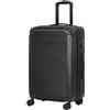 HOMCOM Valigia Rigida Media 68L, 4 Ruote Girevoli, 66x43x27 cm, Nero | Trolley, Bagaglio Espandibile ABS, Maniglia Superiore e Laterale, Lucchetto TSA, Angoli Protettivi