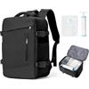 BJLFS Zaino Sottovuoto Zaino da Viaggio 40x20x25 Ryanair Bagaglio a mano EasyJet Borsa da Viaggio donna Casual Daypack,Nero