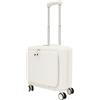 GalaKxay Valigia per bagaglio a mano, trolley | 18 pollici, porta di ricarica USB, scomparto frontale apribile a 180°, portabevande, 4 ruote, bianco