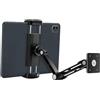 VINATO Supporto Tablet Muro Regolabile a 360° per Tablet, Allungabile Porta Tablet da Muro in Alluminio, Pieghevole Supporto da Parete per iPad Telefoni da 4,7"-13", per Cucina Palestra Ufficio, Nero
