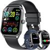 IKT Smartwatch Uomo,1.83''Orologio Smartwatch con Chiamate/Notifiche WhatsApp,120 Modalità Sportive, Sonno Cardiofrequenzimetro SpO2 Sollecitazioni Contapassi, IP68 Smart Watch per Android iOS(3Cinturino)