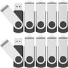 FEBNISCTE 128MB Pen Drive 10 Pezzi Chiavette USB - Girevole Penna USB 2.0 Bassa Capacità 128 MB Ottimo Kit Regalo Pendrive - FEBNISCTE Pennetta USB Chiavetta Unità Flash Nero con Cordicella per Dati