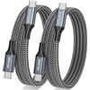 SIZUKA 60W PD Cavo USB C 2Pezzi 1M Cavo USB Type-c Ricarica Rapida | Cavo di ricarica rapida PD con nylon intrecciato per iPhone 17 16 15,MacBook Pro,iPad Pro,MacBook,Galaxy S24 S23 S22