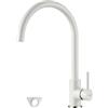 GRIFEMA G4001W Rubinetto Cucina Bianco, Miscelatore Cucina Bocca Alta | Acciaio Inox Verniciato con Rotazione 360°, Monocomando per Lavello, Attacchi G3/8