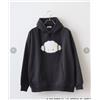 Sanrio Cogimyun felpa con cappuccio pile oversize logo ricamato nero unisex