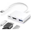 APKLVSR Adattatore multiporta USB-C digitale AV compatibile con iPhone, iPad, MacBook, anche Samsung, Google Pixel & Huawei, 4K HDMI, USB-A 3.0 e 100 W PD, adattatore HDMI MacBook Air