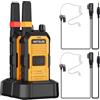 Retevis RB648A Walkie Talkie Professionali, Radio Bidirezionale Robusto | Riduzione del rumore, IP67, Doppio PTT, Vibrazione SOS, Radio Bidirezionale con Auricolare per Cantiere (2 Pezzi, Giallo)