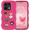 BOKYAS Custodia Kawaii 3D per Xiaomi Redmi Note 13 Pro 5G/Poco X6 5G | Cover Silicone TPU con Orsetto Teddy e Design Cartoon, Antiurto, Antiscivolo, Custodia Protettiva per Donna Ragazza, Borgogna