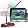 Hodozzy Telecamera Posteriore Wireless per FIAT Ducato 3/Peugeot Boxer/Citroen Jumper 2006-2017 con Monitor IPS da 7'', Telecamera per Terza Luce di Stop, Visione Notturna a IR, BSD,DVR