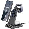 SwanScout Caricatore Wireless Magnetica per Google Pixel Watch 5/4,Pixel 11 Pro XL/10 | 3 in 1 Stazione di Ricarica per Google Pixel 11/10/9/8/7 & Buds Pro/2, Include 45W Adattatore, SwanScout C02MG4