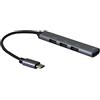 Helos HUB, 4in1 USB-C 3.2 St./3x USB-A 2.0 Bu. + 1x USB-A 3.0 Bu., spacegrau