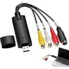 TASSFROO Convertisseur VHS vers numérique, Vidéo Grabber USB 2.0 Adaptateur Audio Vidéo Analogique Un-Bouton D'édition de magnétoscope Compatible Windows XP/7/8/10 et Vista pour Cassette PC DVD TV Caméscope