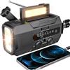 SOLARBABY Radio a Manovella 10000mAh, Radio Solare Portatile con Torcia, Luce di Lettura, AM/FM Radio di Emergenza Solare con Allarme SOS, USB per Emergenze Blackout Campeggio, Nero
