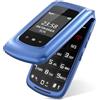 CHAKEYAKE Telefono cellulare per anziani, senza contratto, GSM, pieghevole, con tasti grandi, doppio display da 2,4 pollici, telefono per anziani con pulsante di emergenza SOS, tasti di scelta rapida