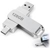 Piaeny Chiavetta USB da 128 GB, 2 in 1, con USB-C e USB-A, chiavetta USB 2.0 | Supporto OTG, design girevole a 360°, alloggiamento in metallo, doppia USB, per smartphone, tablet, PC, laptop e altro ancora