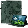laddutoi Custodia per iPad A16 11 2025/ iPad 10 Gen 2022 10.9, Verde | Protettiva Case per iPad 11/10, Cover in Pelle PU con Supporto regolabile, Slot per schede, Antiscivolo, Motivo a farfalla