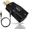 Cable Technologies CABLE Adattatore HDMI a VGA, HDMI-VGA Placcato in Oro (da Maschio a Femmina) per Computer, Desktop, Laptop, PC, Monitor, proiettore, HDTV, Chromebook, Raspberry Pi, Roku, Xbox e Altro - Nero