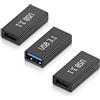 Eltichorix Adattatore da USB C femmina a USB A femmina, confezione da 3 | Alloggiamento in alluminio, trasmissione 5 Gbps, OTG per mouse e tastiera, plug & play. Prolunga cavo per telefoni cellulari