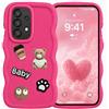BOKYAS Custodia Kawaii 3D per Samsung Galaxy A33 5G | Cover Silicone TPU con Orsetto Teddy e Design Cartoon, Antiurto, Antiscivolo, Custodia Protettiva per Donna Ragazza, Borgogna