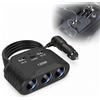 Vyksten Sdoppiatore Accendisigari 6 in 1, 120W con USB C, 3 Prese e 2 USB A | 12V 24V per Automobile Camper e Camion, 3 Uscite DC più USB C e 2 USB A, LED, Fino a 120W per GPS Dashcam Telefono e Tablet