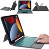 VANKEYPAD Custodia per tastiera per iPad 9e 2021/8e 2020/7° 2019 Generazione 10.2/Air 3/iPad Pro 10.5: custodia per tastiera rimovibile retroilluminata 7 colori - AZERTY tastiera touchpad con