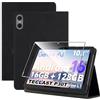 zZjoOoj - Custodia protettiva per tablet TECLAST P30T/P33/MUISOO A10 10,1 con pellicola protettiva anti-graffio durezza 9H, funzione supporto verticale e cinturino, colore: Nero