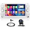 Hodozzy 4GB+64GB Android Autoradio per Ford Focus Fiesta Transit Galaxy | 7 Pollici Touchscreen Stereo per Mondeo Fusion Kuga C-MAX S-MAX Connect con Carplay Android Auto, GPS WiFi Bluetooth FM/RDS