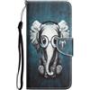 Samyje Cover Compatibile con Custodia Google Pixel 8A Flip Portafoglio Case con Slot per Schede Magnetica Pelle Antiurto Flip Caso Cover - Elefante Bianco
