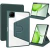 KUSINHOKA Cover Custodia per HONOR Pad X9 Max 13 Pollici | Leggera Trasparente Cristallino Case Cover Aggancio Magnetico Rotante Custodia in PC + pelle PU con Portapenne Supporto，Verde
