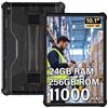 OUKITEL RT9 Tablet Rugged - 10,1 Pollici Batteria 11000mAh 24GB RAM + 256GB ROM/1TB 16MP+16MP IP68/IP69K e MIL-STD-810H Octa-Core Tablet Resistente 4G Dual SIM/GPS,Arancione