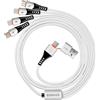 SDBAUX Cavo di Ricarica Multiplo 6 in 1[3A 1.2M], Cavo di Ricarica USB A/C a 4 in 1 con Connettori 2*iP/Tipo C/Micro USB, per Phone, Android Galaxy S26 S25, LG, Sony, Honor View, Moto, Xiaomi, PS5