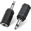 SEYUGOPTI Adattatore Audio Jack 3,5 mm Maschio a 2,5 mm Femmina Stereo, Connettore per Cuffie, Altoparlanti e Dispositivi Mobili (Confezione da 2 Pezzi)