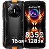 DOOGEENEXT Fire 3 PRO 4G Rugged Smartphone, 8350mAh, 16GB+128GB(2TB SD) Cellulari | 16MP+8MP Telefono Robusto, 5.5 HD+ 90Hz, Octa-core,Dual 4G/Wi-Fi/FM/OTG/NFC/GPS/Bussola/Lente d'ingrandimento/Altimetro/IP68
