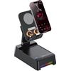 buwy Supporto per cellulare con altoparlante Bluetooth senza fili, LED, base antiscivolo, suono surround HD, perfetto per casa/esterno, compatibile con iPhone/iPad/Android