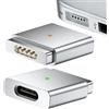 Fuyouderen Adattatore da USB-C a magnetico per MagSafe 2, PD 100W con connettori a T | Convertitore di alimentazione da Type-C a magnetico per MacBook da 15 pollici A1398/A1424/MC976/MD506/ME665/ME294