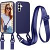 Jrkvniv Cordino Cover Compatible con Samsung Galaxy S26 5G Case, Blu | Necklace Cover Corda Custodia Collana Case Anti Graffio Antiurto Cellulare Bumper Silicone Liquido Shell Tracolla