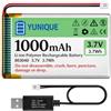 YUNIQUE GREEN-CLEAN-POWER Batteria LiPo 3.7V 1000mAh 803040 con Micro JST 1.25 + Caricatore USB - Batteria Ricaricabile 1S per Arduino, ESP32, Drone, Moduli e Progetti Elettronici