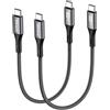 Silkland Cavo USB-C USB-C Corto [25CM 2Pezzi], 3A/20V 60W, PD 3.0&QC 4.0+ | Cavo USB Type-C Ricarica Rapida per iPhone 17/16/15, Galaxy S26 Ultra/S25/S23/S22/S21, iPad Pro/Mini, MacBook Air/Pro, Pixel