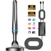 DGUPSP Antenna TV interna, antenna DVB-T per Smart TV, antenna TV portatile con amplificatore e base magnetica, 80 KM+ ricezione a lunga distanza, compatibile con 1080P DVB-T2 DVB-T DVB-T
