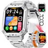 LIGE 1400mAh Batteria Smartwatch Uomo, 2.01'' Militare Smartwatch con Chiamata Bluetooth, Torcia LED Orologio per Android iOS, 100+ Modalità Sportive,Cardiofrequenzimetro/Sonno,IP68 Orologio Fitness,AK86-D
