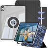 KVTVOU Custodia per iPad 11 (A16)/10a generazione (2025/2022), 11/10,9 | Portapenne, supporto pieghevole a Y, formato verticale/orizzontale, pannello posteriore magnetico rimovibile e trasparente