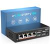 YuanLey 6 Porte 2,5G Switch Ethernet Umanaged, 4 Port 2,5G Base-T, 2 Port 10G SFP, Compatibile 100/1000/2500M, Metallo Senza Ventola, Switch di Rete YuanLey 2,5Gbe da Tavolo/Muro per AP Wireless, NAS, PC