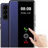 Nshkeji Cover per Samsung Galaxy S26 FE Custodia a Libro Flip in Pelle PU con Finestra Laterale Trasparente, Protezione Fotocamera, Antiurto Bumper Custodia per Samsung S26 FE Case，Blu