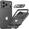 Fofvccv XK - Custodia per iPhone 18 Pro Max, in lega di alluminio | Custodia sottile in metallo senza retro con protezione per obiettivo della fotocamera, design posteriore aperto