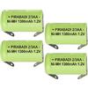 PIRABADI 4 batterie ACCUS 2/3AA 1300 mAh 1,2 V Ni-MH ricaricabili con pasta linguetta pin da saldare (1574)